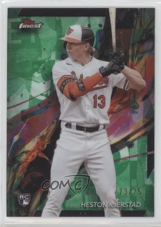 2024 Topps Finest Common Green Refractor 73/75 Heston Kjerstad #43 16a2