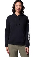 Columbia Trek Graphic Hoodie Women's Size Large Black Fleece Sweatshirt NWT