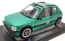 Norev scala 1/18 pressofuso 184847 Peugeot 205 GTi 1.9 maniglie tetto finestra 1991 verde