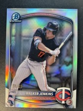 Walker Jenkins 1 /35 Logofractor 2025 Bowman Draft Chrome Minnesota Twins