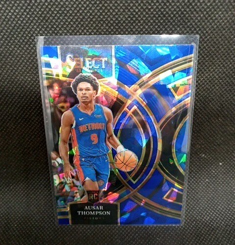 2023-24 Select Ausar Thompson RC Blue Cracked Ice Prizm Premier #128 Pistons