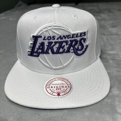 Los Angeles Lakers Hat Cap Mens Snapback NBA Mitchell & Ness Whiteout Pop