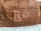 Brown Genuine Leather Duffle bag for men 22" by 10.5" by 10.5" clean & no smell — photo 3
