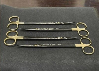 Lot of 5 Aesculap Noir BC263WB 7'' Curved Durotip Supercut Metzenbaum Scissors