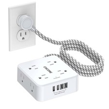 Surge Protector Power Strip - 5Ft Braided Extension Cord with 8 Outlets with ...