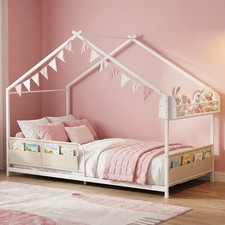 Ufurniture Kids Bed Frame Montessori House Bed Toddler Floor Bed White