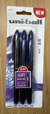 one pack Uni-ball Air  Rollerball Pens 0.7mm Blue Water & Fade Resistant 3pen