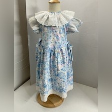 Vintage Blue and White Floral Kids Dress