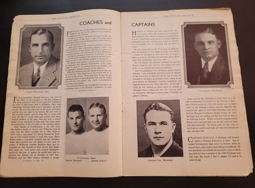 1933 Universidad Michigan Wolverines Programa Osu Minnesota MSU GERALD FORD LOTE 3 - Imagen 14 de 18