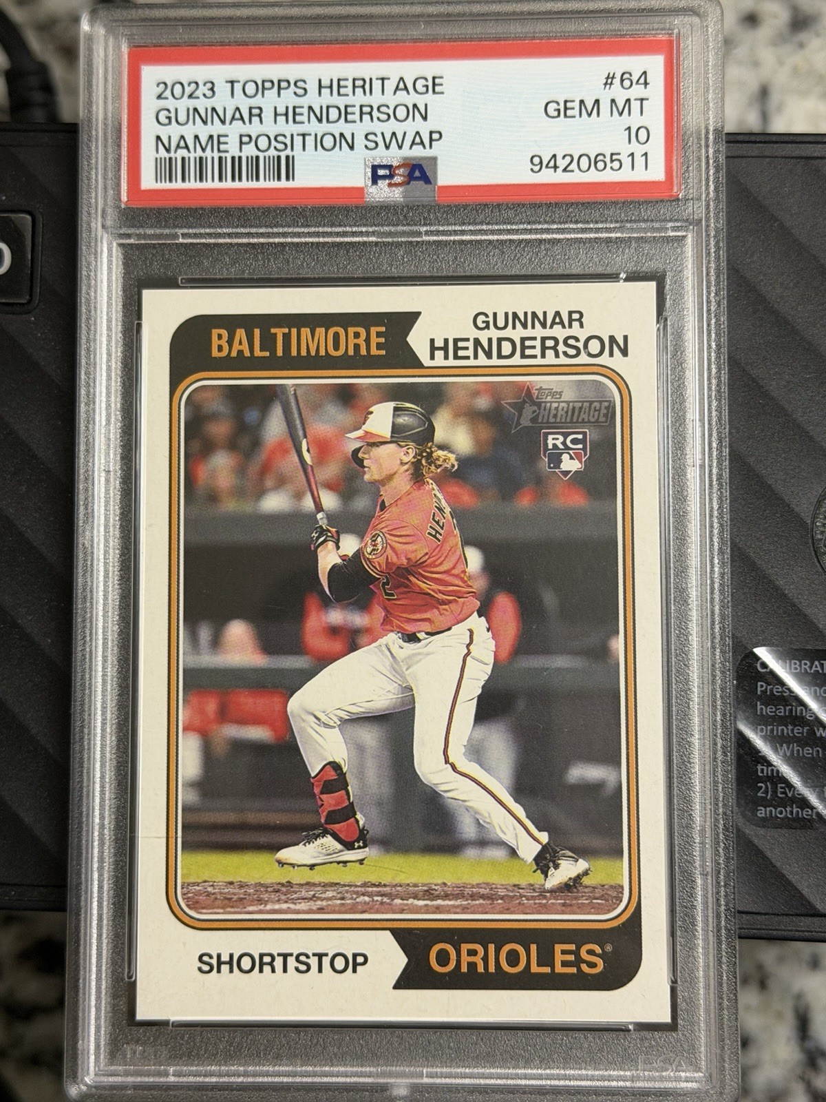 2023 Topps Heritage Baseball Gunnar Henderson #64 Name Position Swap