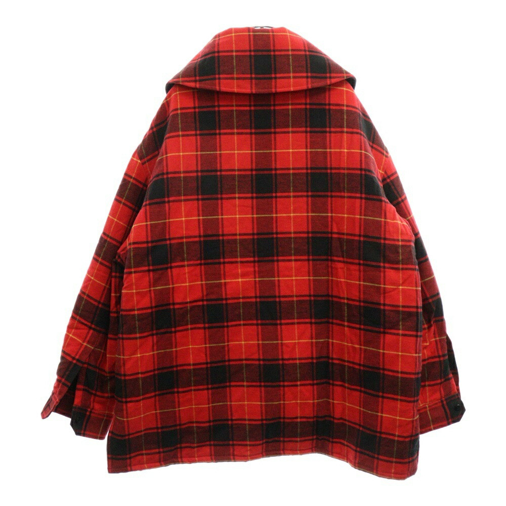 Balenciaga Size 36 Flannel Check Padded Shirt Jacket Red Balenciaga Size 36 Flannel Check Padded Shirt Jacket Red