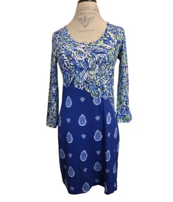 Lilly Pulitzer Beacon T Shirt Shift Dress Twilight Blue Show Down Size Small NWT