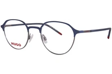 Hugo Boss HG-1234 DTY Eyeglasses Men's Blue Ruthenium Full Rim Oval Shape 49mm