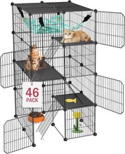 Cat Cage 4-Tier Cat Enclosures Catio, Cat Playpen Indoor  Outdoor Hammock