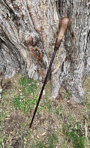 Antq Hand Forged Iron Copper Wood Handle Screwdriver 45” inches