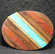 WJ15142 VINTAGE 1970s  WOOD  STONE  NATURE ARTWORK FASHION UNISEX BELT BUCKLE