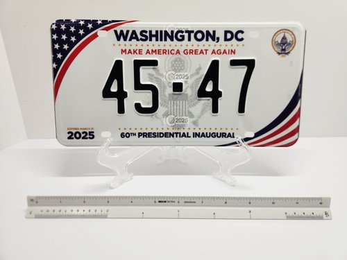 2025 Washington DC 60TH TRUMP PRESIDENTIAL INAUGURAL License Plate MAGA REAL NEW - Picture 7 of 8