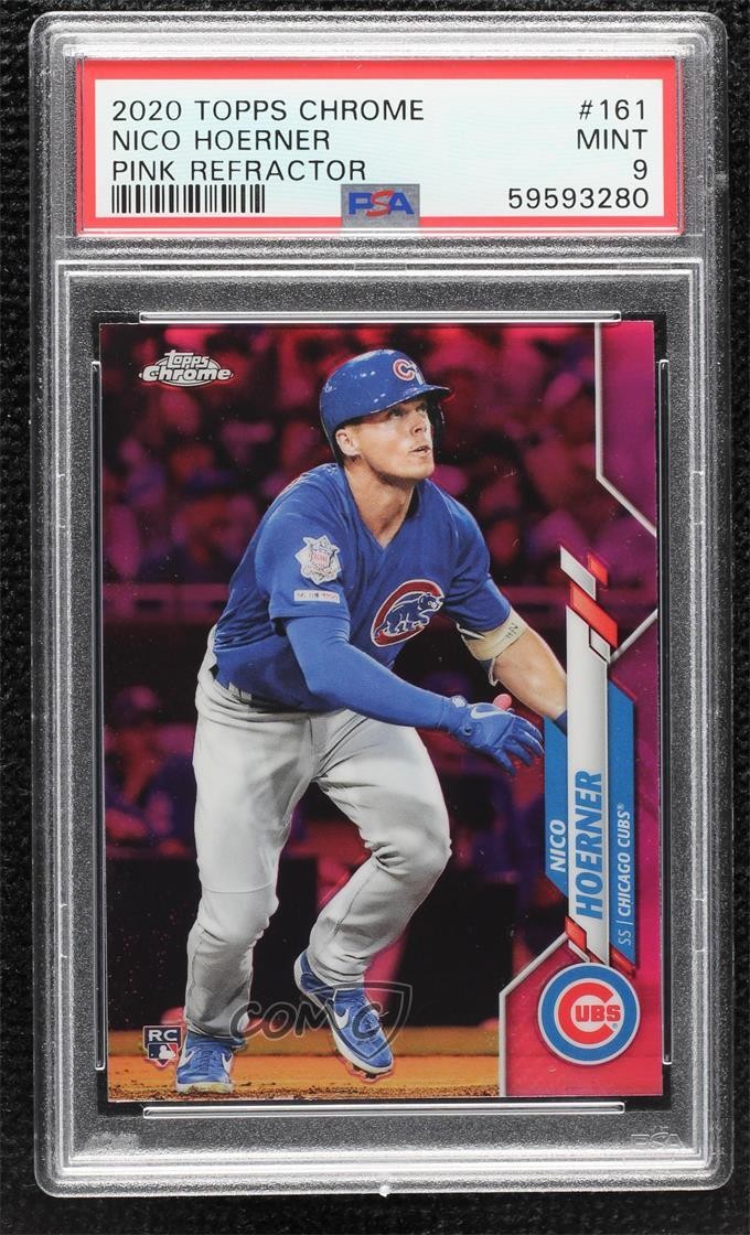 2020 Topps Chrome Pink Refractor Nico Hoerner #161 PSA 9 MINT Rookie RC 0ww3