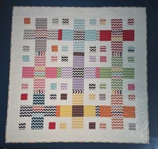 Handmade Geometric Quilt Chevron Lap Quilt Baby Blanket Modern Decor
