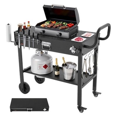 Outdoor Grill Cart, 31.0 x 17.0 inch Tabletop Size Grilling Table, Foldable Outd