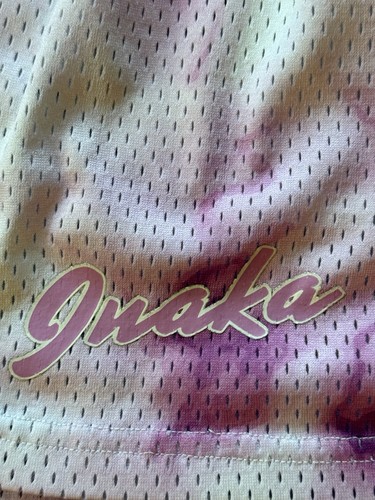 Pantaloncini Inaka Power rosa tie-dye mesh sollevamento palestra tasche atletiche taglia XL - Foto 4 di 8