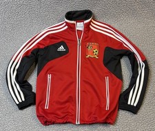 Adidas Soccer Theme Track Jacket Little Boys Size Small Red And Black Full Zip