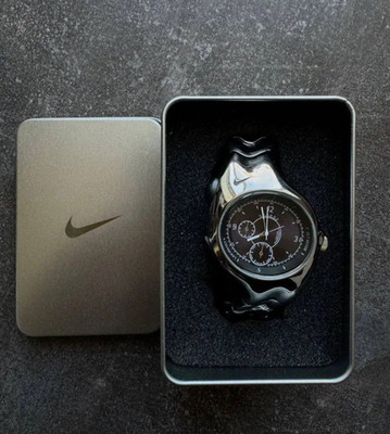 Vintage Nike Triax Grey Metall Stahl Uhr - Hype Y2K Avantgarde Retro