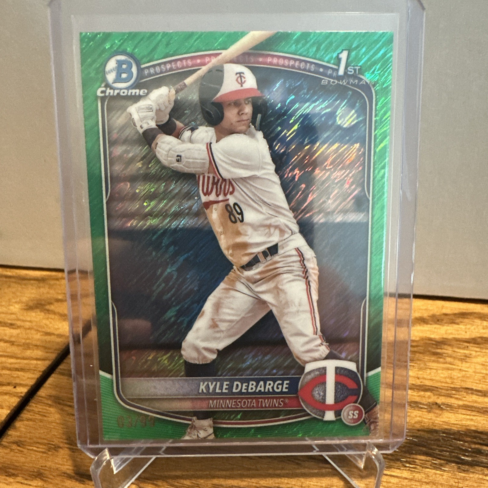 2025 Bowman Chrome Baseball Kyle DeBarge Green Shimmer 1st Bowman /99
