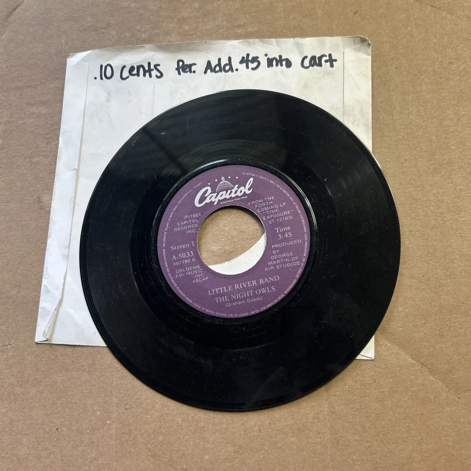 Little River Band The Night Owls/Suicide Boulevard 1981 Capitol 45 - Image 3 of 3