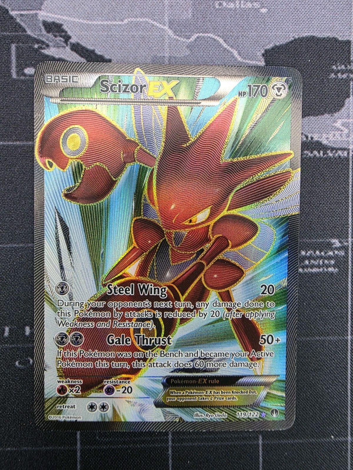 Pokémon Scizor EX Ultra Rare Full Art Holo 170 HP Breakpoint 119/122