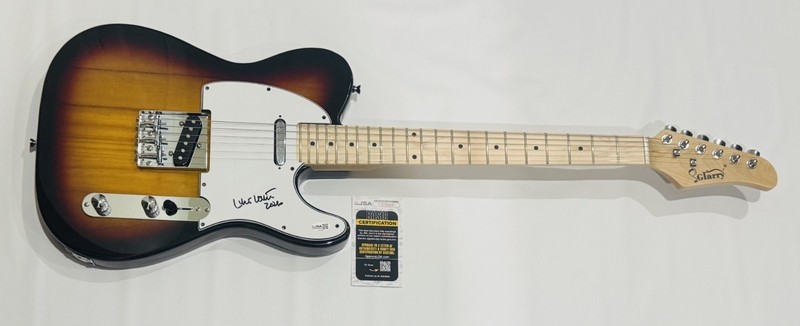 LYLE LOVETT SIGNED SUNBURST ELECTRIC GUITAR COUNTRY LEGEND PROOF JSA COA