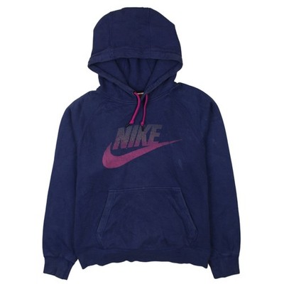 Nike Herren Blau Pullover Hoodie M Grafik Logo Fleece Sweatshirt
