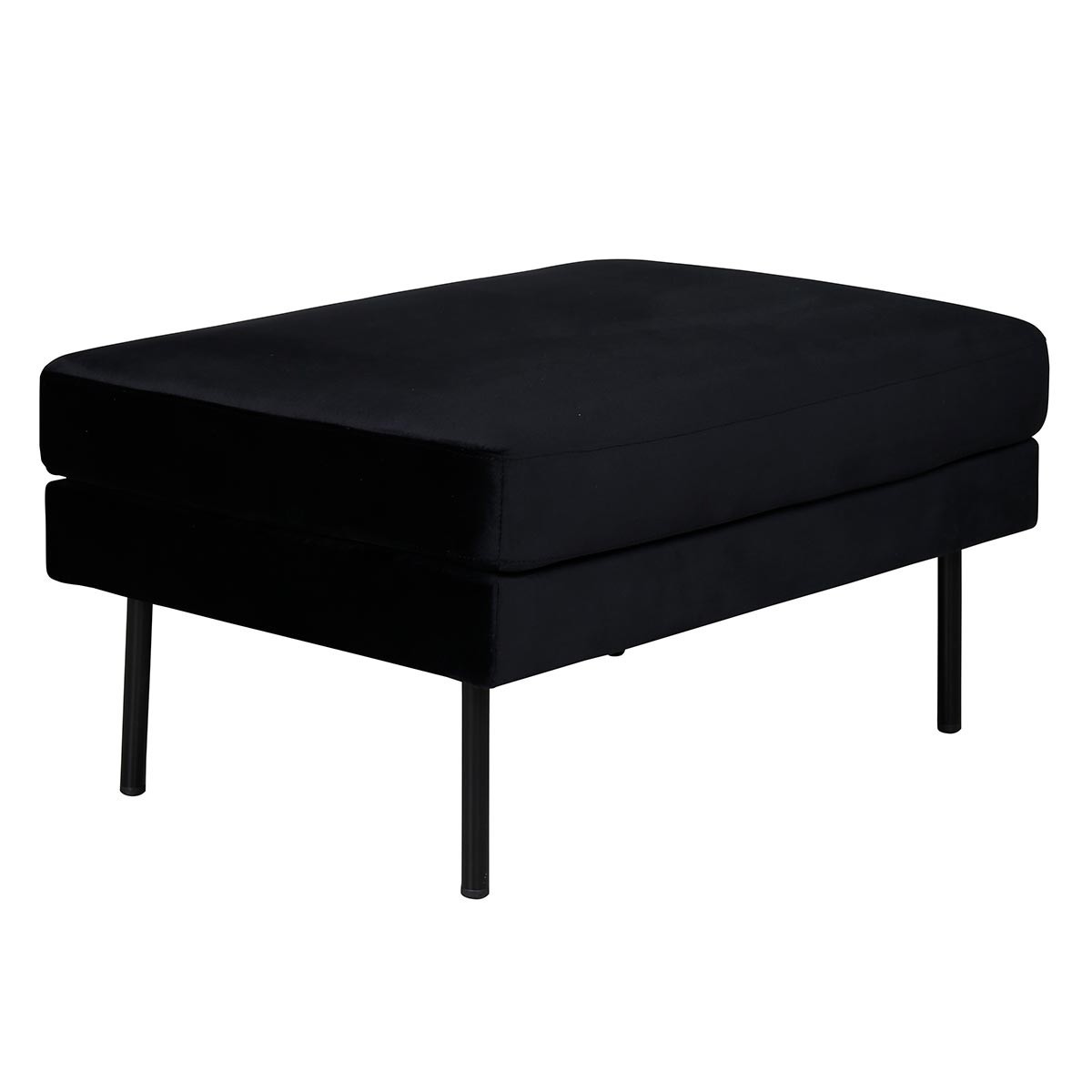 Pouf design en velours noir 85cm Zoom pour salon moderne