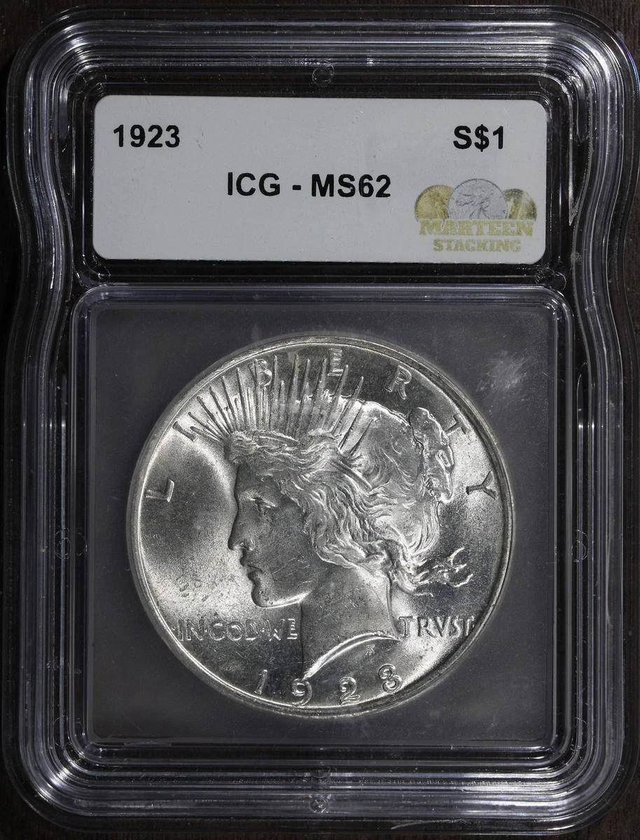 1923 Year Grade MS 62 Peace US Dollars (1921-1935) for sale | eBay