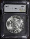 1923 (MS62) Peace Dollar $1 ICG - BLAST WHITE