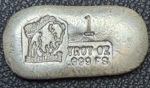 Hand Poured Bison Bullion 1 oz .999 Silver Bar - Multiple Available