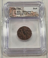 1726-1793 Duit ICG-Genuine First New York Penny