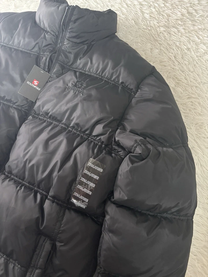 Chaqueta acolchada negra auténtica SouthPole para hombre talla 2XL - nueva con etiquetas ❄️🖤 Foto 2 de 4
