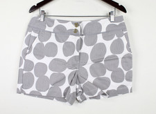 New York & Co. Mid-Rise Chino Shorts Size 12 Khaki Polka Dots 3.5 Inch Inseam