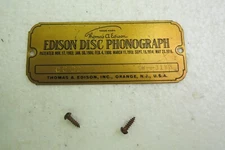 Original Edison Diamond Disc Chippendale Console CC-32 ID Tag & Mounting Screws