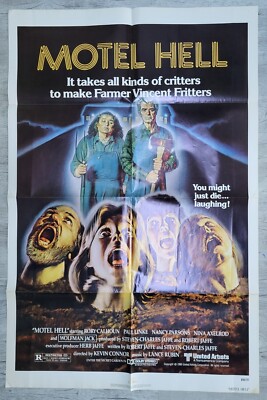 Vintage MOTEL HELL (1980) ORIGINAL MOVIE POSTER 27'' X 41'' Folded - CULT HORROR