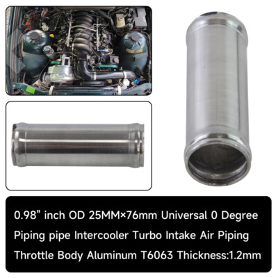 Aluminum Hose Adapter Joiner – 25mm (0.98") ID, 76mm Length – Silver 5 thumbnail image