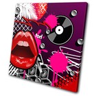 Illustration Lips Funky Vinyl SINGLE CANVAS WALL ART Picture Print VA