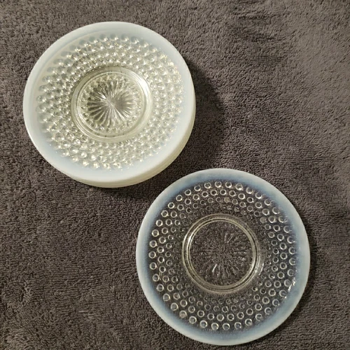Anchor Hocking Moonstone White Opalescent Hobnail Bread and Butter Plate Set/6