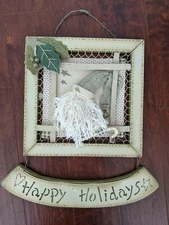 Rare Vintage 2001 Coynes & Company Christmas 3D Santa Wooden Door Hanging Sign 