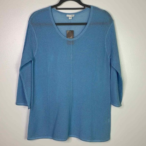 Buy J JILL Open Knit 34 Length Sky Blue 