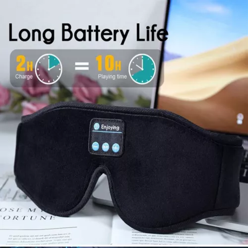 Schlafmaske mit Bluetooth Kopfhörer, 3D Schlafmaske Kabellos Musik Augenmaske - Bild 9 von 15