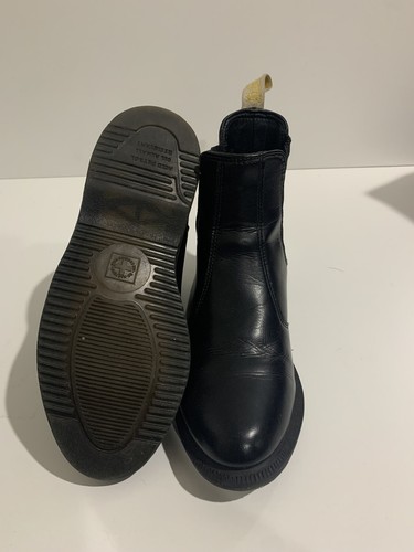 Dr Doc Martens Boots Womens US 8 Vegan Flora Chelsea Black Classic Casual Ankle - Picture 3 of 5