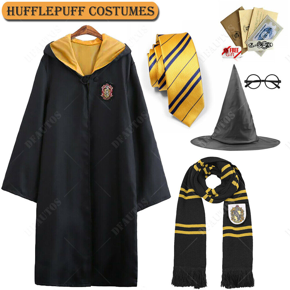 UK Harry Potter Gryffindor Ravenclaw Slytherin Robe Cloak Tie Costume Wand  Scarf