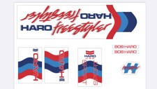 Haro Freestyler Sport 84 Decal Set old school BMX Restoration Red Blue Grey